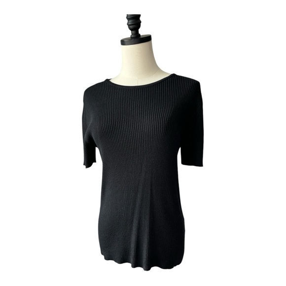 Nordstrom silk long sleeve button down ribbed cardigan twin set w/shell | Size M - Picture 2 of 15